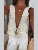 Conjunto de Colete e Saia Branca