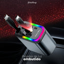 Carregador Turbo 4 em 1 Automotivo com Cabos Retráteis e Projetor Galáctico - Jetta ChargeLux™ (ESTOQUE LIMITADO)