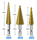 Kit 3 Brocas Escalonadas de Titânio + Estojo de Brinde