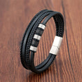 Pulseira de Couro Masculina - Elegante e Moderna