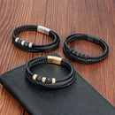Pulseira de Couro Masculina - Elegante e Moderna