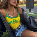 Regata Feminina Brasil Verde e Amarela Alcinha – Estilo Torcedora