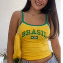 Regata Feminina Brasil Verde e Amarela Alcinha – Estilo Torcedora